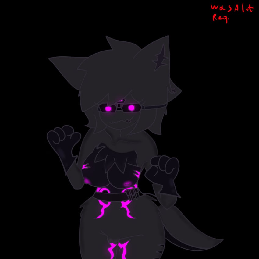 1girls anthro black_background breasts chara_wantrp female female_only first_porn_of_character fur furry goggles gootraxian kaiju_paradise night_vision nightcrawler_(kaiju_paradise) nipples pink_glow pink_nipples pussy roblox roblox_game rule_63 self_upload tagme tail tonguejob