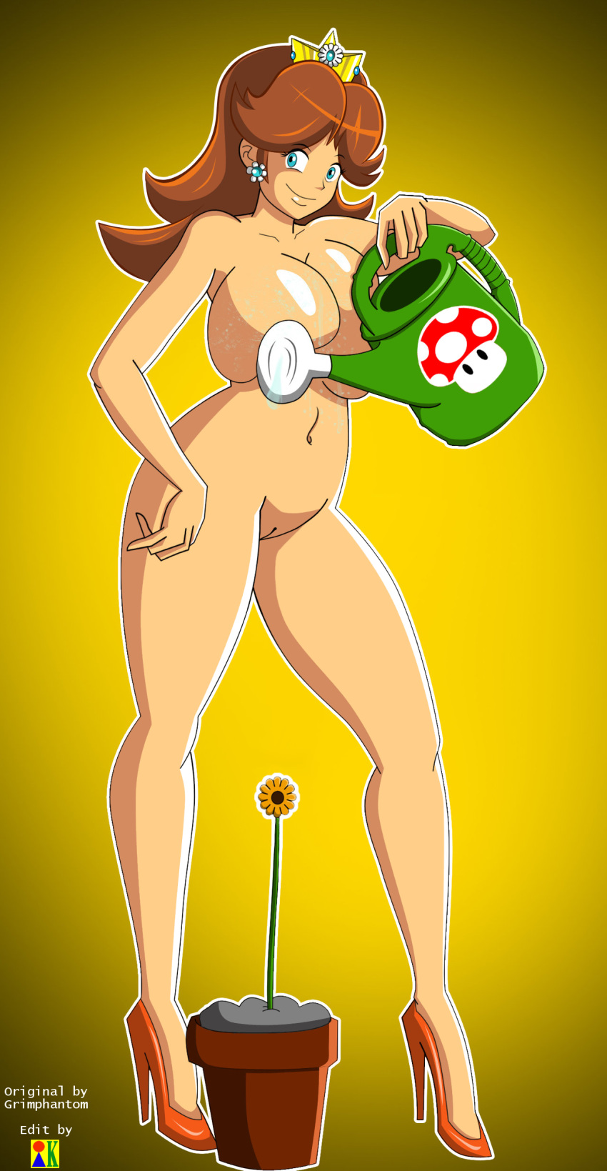 bad_censor censored covering_nipples daisy_(flower) female female_only grimphantom human mario_(series) nintendo princess_daisy solo straight_hair super_mario_bros. tagme