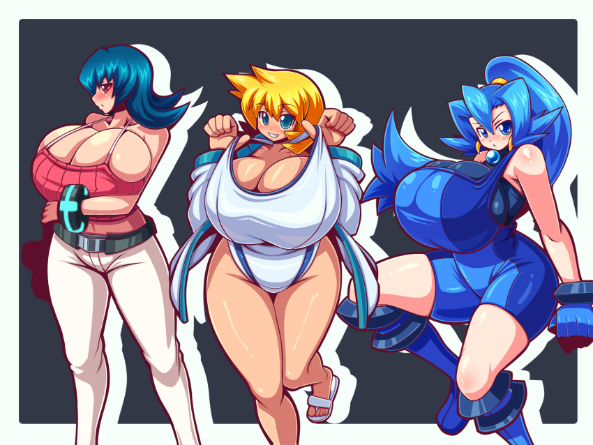 00s 3girls alternate_breast_size alternate_costume arm_under_breasts armpits bad_id bare_arms bare_legs bare_shoulders belt black_hair black_panties blue_eyes blue_gloves blue_hair blush bodysuit boots bracelet breasts camisole cape casual choker clair_(pokemon) cleavage coat covered_erect_nipples creatures_(company) crossed_arms crossover earrings feet female female_only flats foreshortening fully_clothed game_freak gigantic_breasts gloves green_eyes grey_background gym_leader hair_ornament happy high_ponytail highres hip_focus huge_breasts human jacket jewelry jpeg kasumi_(pokemon) kneehighs kneeling large_breasts legs leotard long_hair midriff misty_(pokemon_hgss) multiple_girls navel nintendo nipples no_bra one-piece_swimsuit open_clothes open_coat open_jacket orange_hair panties pants pokemon pokemon_(game) pokemon_hgss ponytail purple_eyes purple_hair raion-san red_eyes sabrina_(pokemon) sabrina_(pokemon_hgss) sandals shirt shoes short_hair silhouette simple_background skin_tight sleeveless smile socks spandex swimsuit tank_top taut_clothes taut_shirt thick_thighs thighs underwear wide_hips