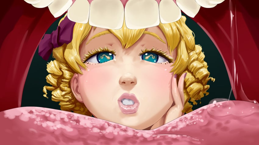 1futa 1male blonde_hair curly_hair fisheye_lens futa_on_male futadom futanari grin hand_on_cheek heart-shaped_pupils hiro_(tales_of_androgyny) internal internal_oral internal_pov internal_view light-skinned_futanari looking_at_viewer lura_(tales_of_androgyny) majalis reverse_mouth_shot sadistic_smile saliva seductive seductive_eyes sperm-shaped_pupils sperm_cell sperm_in_eye taker_pov tales_of_androgyny teeth tongue tongue_in_mouth