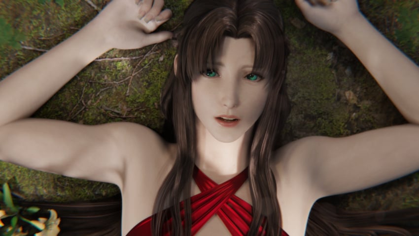 1girls 3d blender blonde_hair bulgingsenpai eye_contact female female_only final_fantasy final_fantasy_vii final_fantasy_vii_remake green_eyes ifalna imminent_sex lipstick long_hair milf red_lipstick