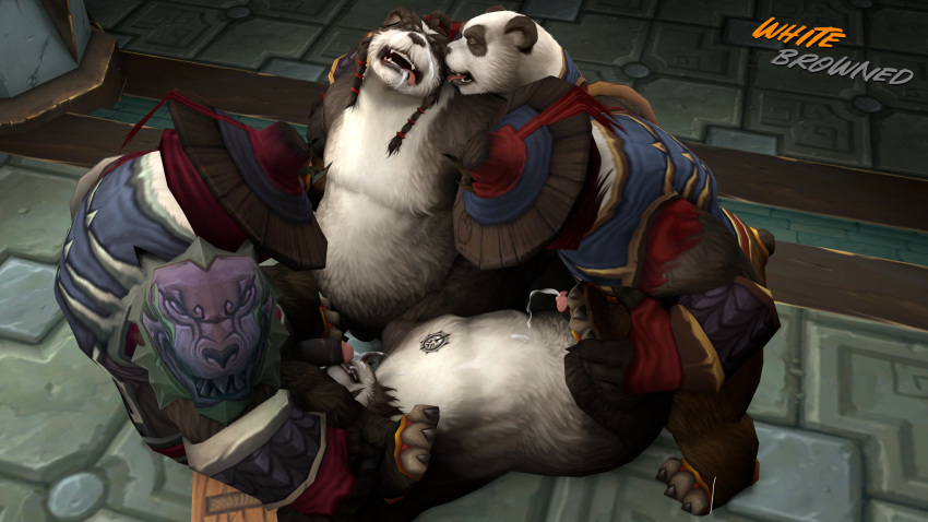 3d_(artwork) blizzard_entertainment digital_media_(artwork) giant_panda hi_res lingchiyun_(artist) male male/male mammal pandaren paws sex taran taran_zhu ursid video_games warcraft whitebrowned_(artist) world_of_warcraft