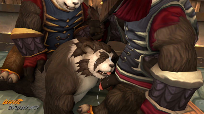 blizzard_entertainment giant_panda hi_res lingchiyun_(artist) male male/male mammal pandaren paws sex taran taran_zhu ursid video_games warcraft whitebrowned_(artist) world_of_warcraft