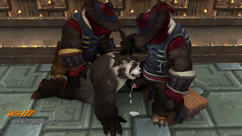 3d_(artwork) blizzard_entertainment digital_media_(artwork) giant_panda hi_res lingchiyun_(artist) male male/male mammal pandaren paws sex taran taran_zhu ursid video_games warcraft whitebrowned_(artist) world_of_warcraft