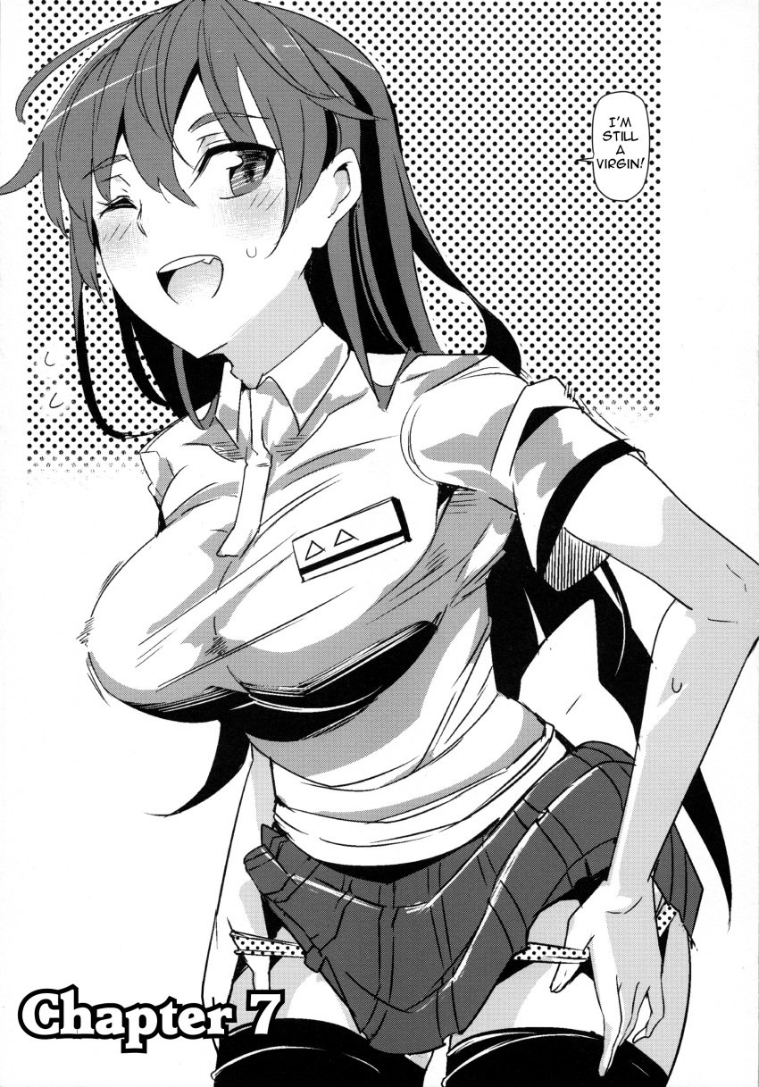 absurd_res altered_common_sense comic common_sense_change dialogue ero-note:_ore_ga_nani_shite_mo_mondai_ni_naranai_kyoushitsu ero_note female_only femsub greyscale happy hard_translated huge_breasts hypnosis mind_control nyuu_(manekin-eko) open_mouth panties_down short_skirt skirt smile solo speech_bubble sweat text thighhighs translated unaware unaware_hypnosis undressing waitress wink