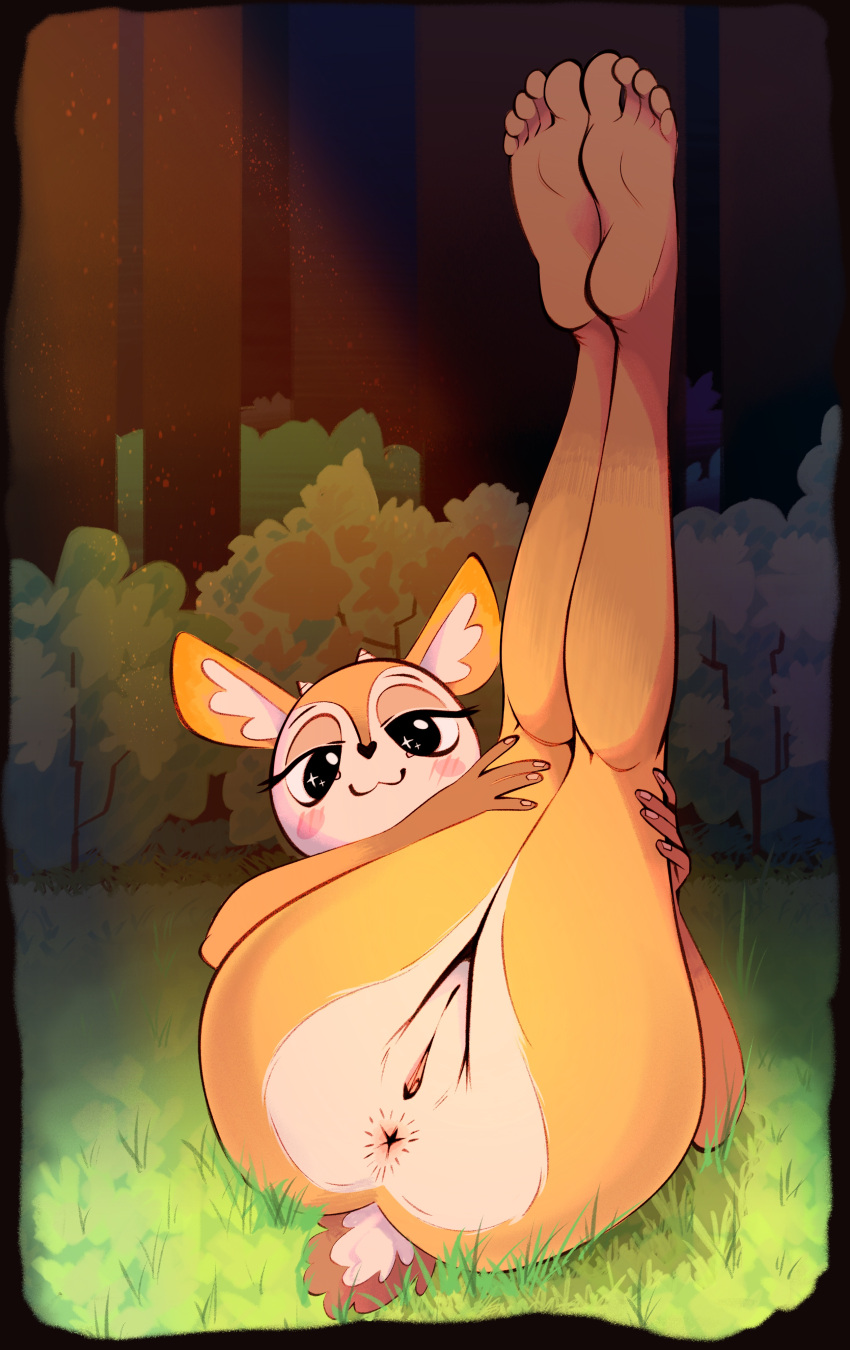 1girls 2022 5_fingers 5_toes absurd_res aggressive_retsuko antelope anthro anus ass bedroom_eyes big_butt big_eyes blush bovid color_edit detailed detailed_background eyelashes feet female female_only fingernails fingers front_view fur furry furry_only gazelle genitals glistening glistening_eyes grass half-closed_eyes hand_on_leg hands_on_legs hi_res holding_leg holding_legs horn humanoid_feet imminent_sex inner_ear_fluff inviting legs_up light looking_at_viewer lying mammal multicolored_body multicolored_fur nails naked narrowed_eyes nude on_back orange_body orange_fur outside plant plump_labia presenting presenting_anus presenting_hindquarters presenting_pussy public public_nudity puffy_anus pussy sanrio seductive shaded shadow shrub smile smooth_fur soles solo sunlight tail tan_body tan_fur thick_thighs toes tree tsunoda tuft wide_hips xu53r