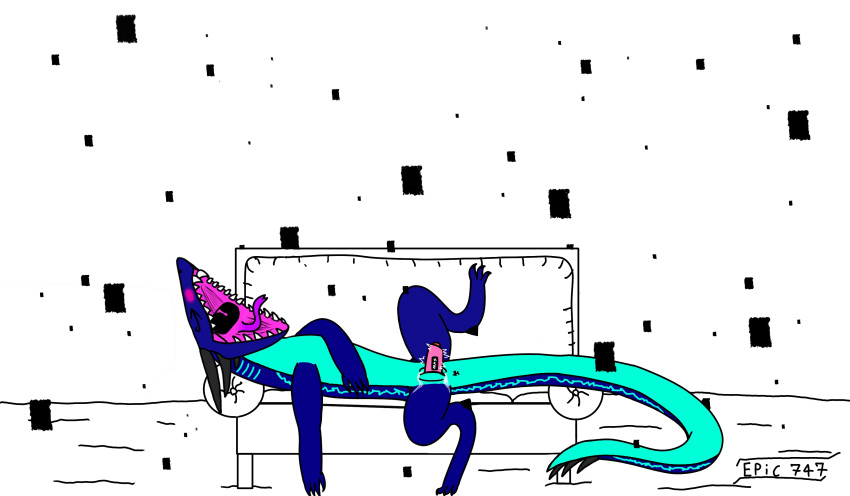 absurd_res anthro astra_(epic747) blue_body blush bodily_fluids closed_eyes dragon epic747 female furniture genital_fluids hi_res looking_pleasured lying lying_on_sofa markings moan nude on_side on_sofa orgasm pussy_juice sex_toy sex_toy_in_pussy sex_toy_insertion sharp_teeth sofa solo teeth vibrator vibrator_in_pussy wingless_dragon