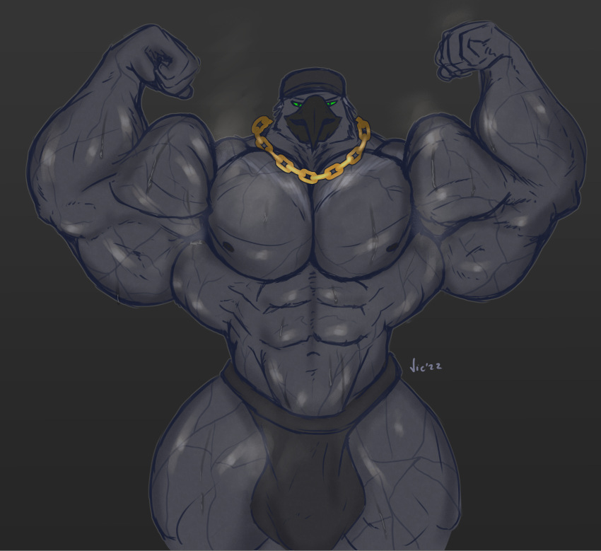 avian bulge chain_necklace huge_pecs hyper hyper_muscles male_only muscular musk solo vic_p