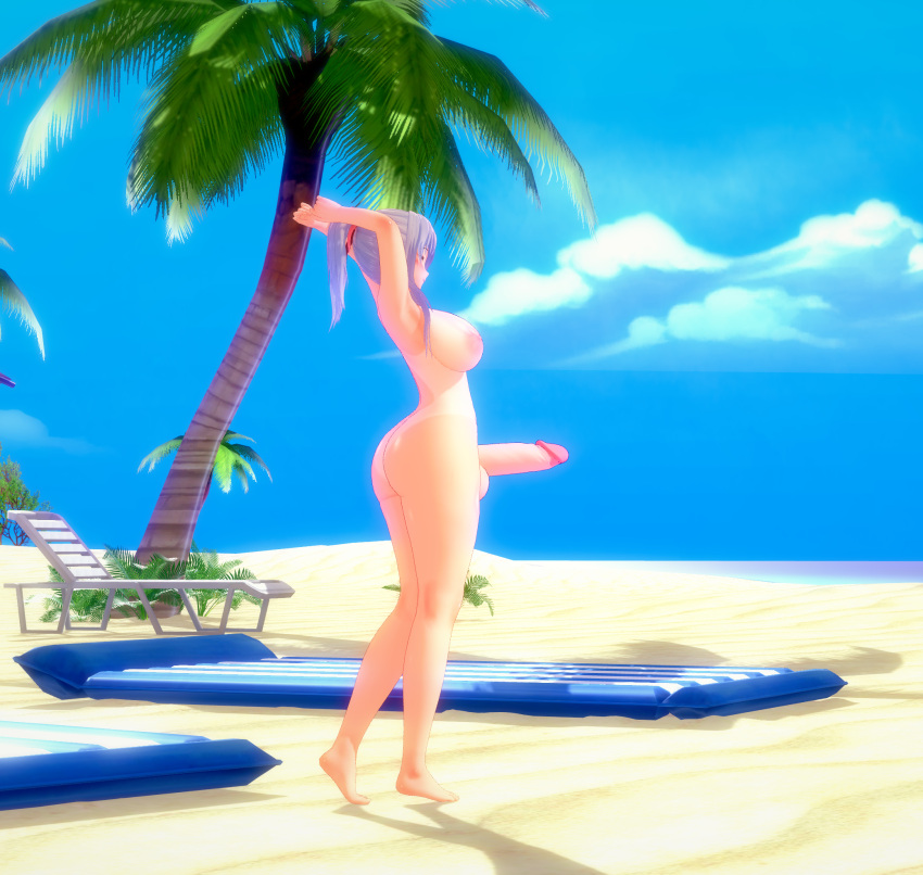 1futa 3d areolae balls beach big_balls big_breasts big_penis blue_sky breasts erection futa_only futanari hidekimotto human intersex koikatsu light-skinned_futanari light_skin nipples nude penis sand self_upload solo solo_futa standing stretching sunny thick_ass thick_penis thick_thighs vacation white_hair