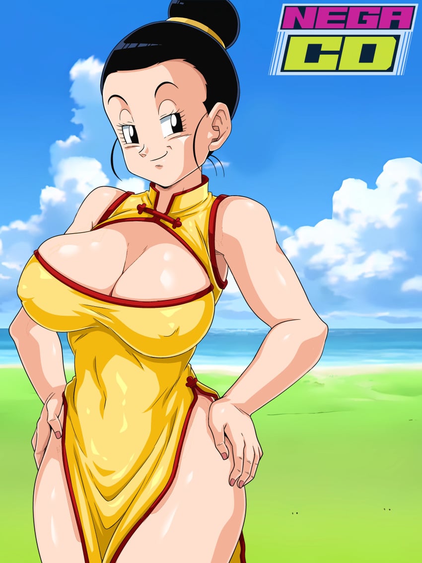 big_breasts chichi dragon_ball dragon_ball_super dragon_ball_z edit megacd no_bra no_panties sano-br tagme wide_hips