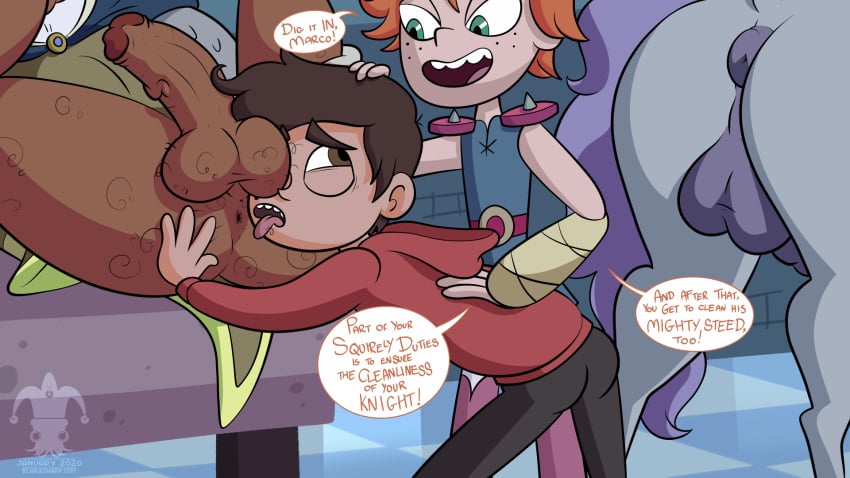 1girls 2020 2boys age_difference anilingus blargsnarf cuckold degradation disney disney_channel female female_supporting_yaoi femdom feral gay higgs horse male/male marco_diaz sir_stabby size_difference star_vs_the_forces_of_evil teen yaoi