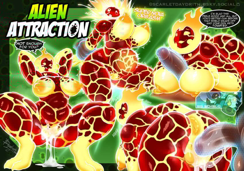 alien anus ass ben_10 big_breasts big_butt big_penis bodily_fluids breast_play breasts cartoon_network cum cum_in_pussy cum_inside dialogue duo elemental_creature english_text female female_penetrated fire fire_creature genital_fluids genitals heart_eyes heart_symbol hi_res human human_on_humanoid human_penetrating human_penetrating_humanoid humanoid humanoid_genitalia humanoid_penetrated humanoid_penis interspecies male male/female male_penetrating male_penetrating_female mammal nipples nude penetration penis pussy pyronite sex text thescarletdragon1 titjob