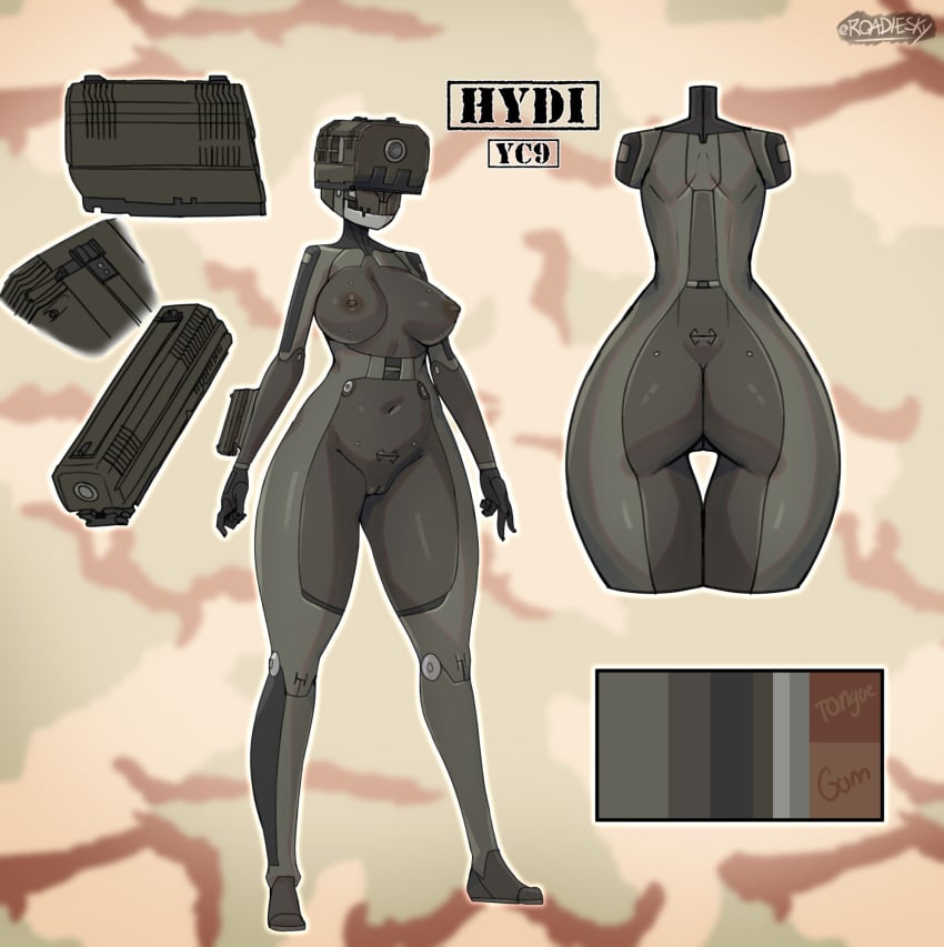 big_ass big_breasts breasts exposed_breasts exposed_pussy female gun pistol ref_sheet roadiesky tagme thicc thick_thighs
