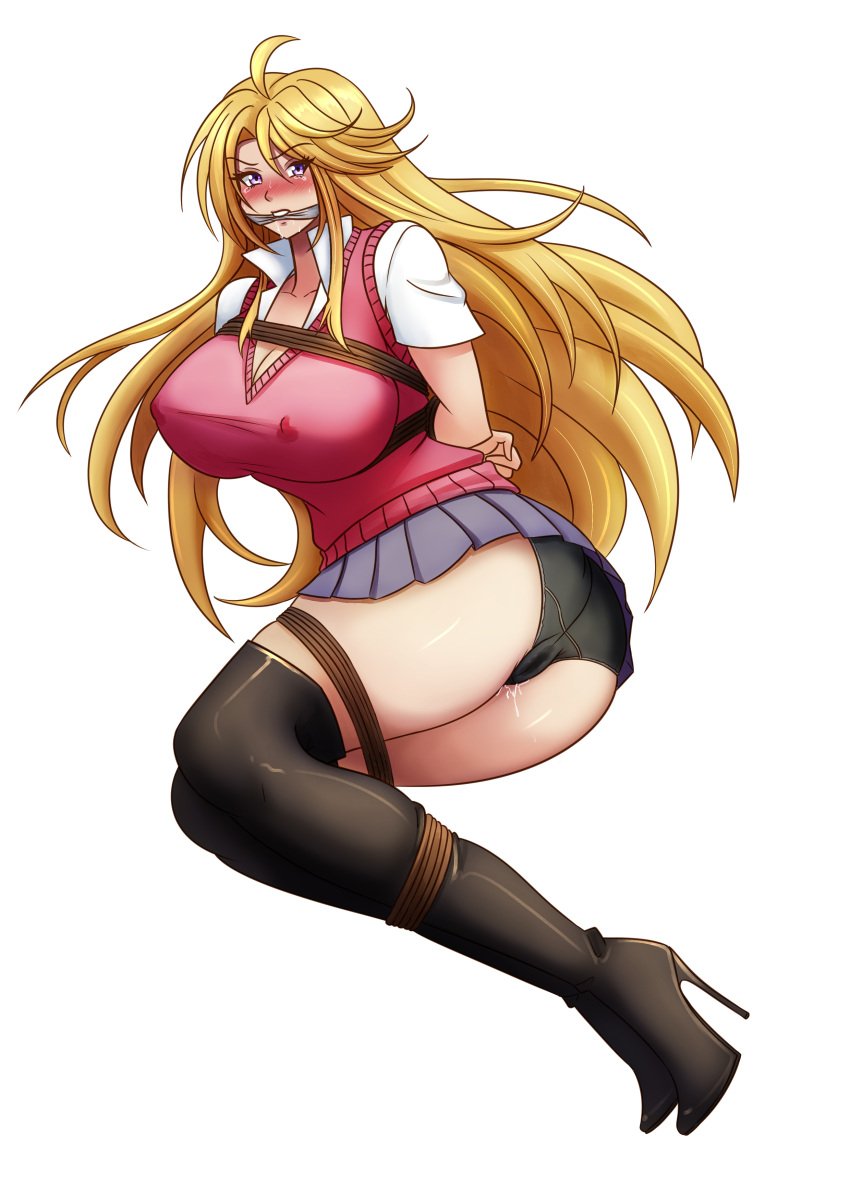 blonde_hair bondage clarisse_(fire_emblem) commission commissioner_upload fire_emblem fire_emblem:_new_mystery_of_the_emblem pantyshot school_uniform willanator