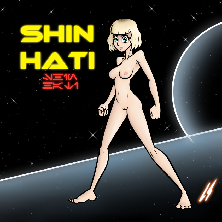 1girls alternate_version_available aurebesh barefoot blonde_hair braid breasts bridge character_name completely_nude feet female female_only full_body hair human human_only looking_at_viewer lord_sarloc nipples nude nude_female nudity pussy shin_hati short_hair solo spread_legs standing star_wars star_wars:_ahsoka text toes uncensored world_between_worlds