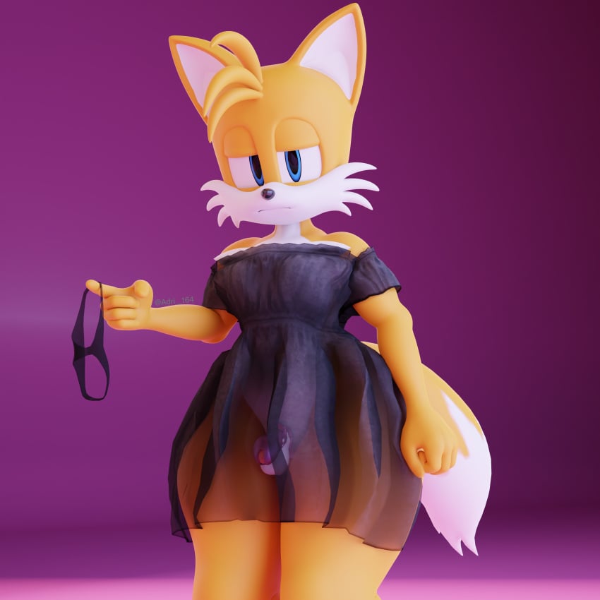 3d absurd_res adri164 anthro black_nose canid canine chastity_cage chastity_device clothing digital_media femboy fox hi_res lingering looking_at_viewer male mammal multicolored_body orange_fur panties sega solo sonic_(series) sonic_the_hedgehog_(series) tail tails thick_thighs translucent translucent_clothing trap two_tone_body underwear upset wide_hips