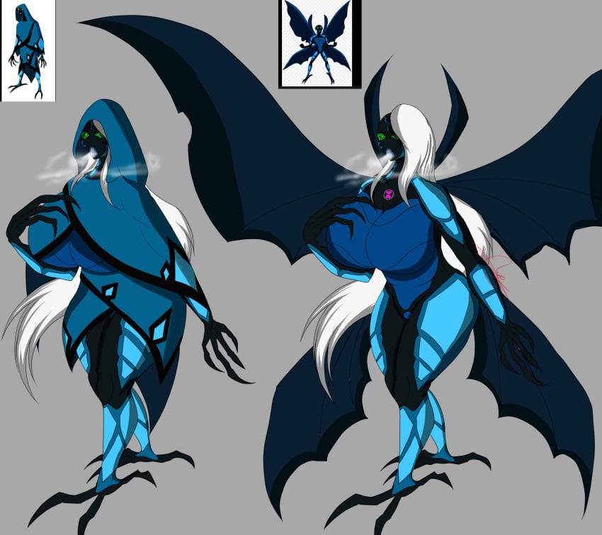 alien_girl alien_humanoid alien_look_like_human ben_10 ben_10_ultimate_alien big_chill blue_skin chaquetrix ice insect_girl insects mommy moth moth_girl mother nahuelconer necrofriggian reference_image tagme