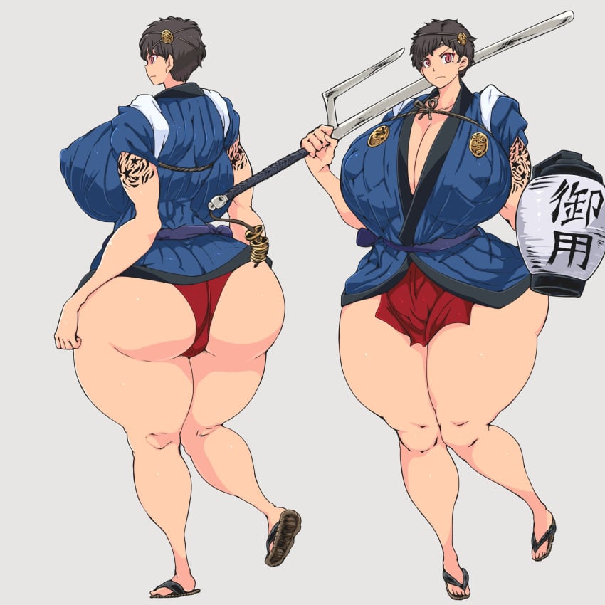 1girls ass ass big_ass big_breasts big_butt breasts female female female_only hataraki_ari huge_ass huge_breasts huge_butt large_ass large_breasts large_butt massive_breasts short_hair tagme