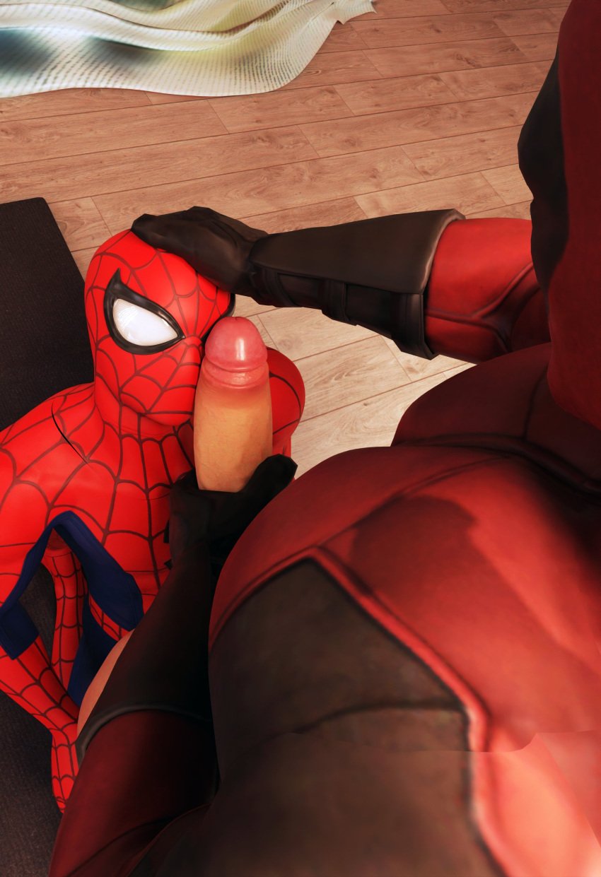 2boys 3d bodysuit deadpool fortnite gay male_focus male_only martistot marvel mask penis penis_against_face penis_on_face peter_parker spider-man spider-man_(fortnite) spider-man_(series) yaoi