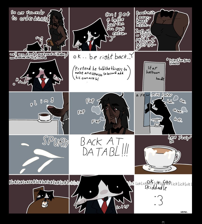 ballzz black_hair black_skin gay grim_(ballzz) he_came_in_his_fukin_coffee incredibox percy_(npetryck) skinny suit toony