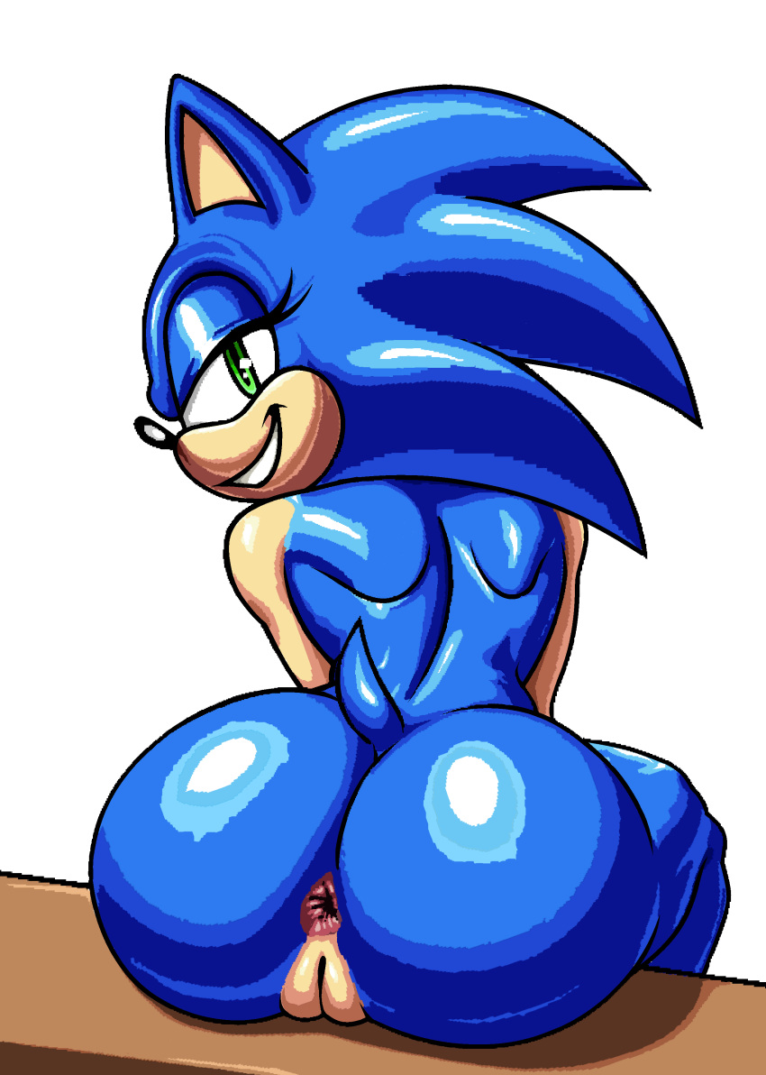 0x1g3n anus big_ass blue_fur female green_eyes rule_63 sonic_(series) sonic_the_hedgehog sonic_the_hedgehog_(series) sonique_the_hedgehog tagme tail