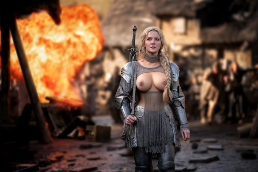 1girls ai_generated armor big_breasts breasts celebrity female female_focus female_solo functionally_nude functionally_nude_female galadriel girl_only humanoid humanoid_female lord_of_the_rings morfydd_clark nude nude_female only_female partially_naked_female partially_nude_female rings_of_power solo_focus woman young_woman younger_female