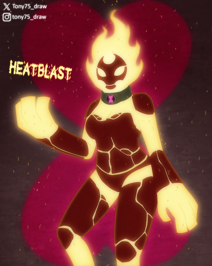 alien alien_girl ben_10 breasts chaquetrix character_name english_text female fire genderswap_(mtf) heatblast pyronite rule_63