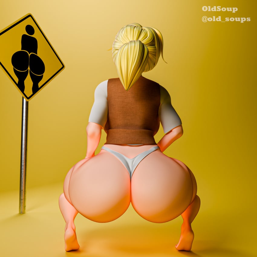 1girls 3d 3d_(artwork) 3d_model adventure_time ass ass_bigger_than_head ass_focus back_view big_ass big_butt blonde_hair cartoon_network clothed clothing female female_focus female_only fionna_and_cake fionna_the_human_girl huge_ass huge_butt human oldsoupz partially_clothed ponytail signpost solo squatting thick_thighs thighs underwear