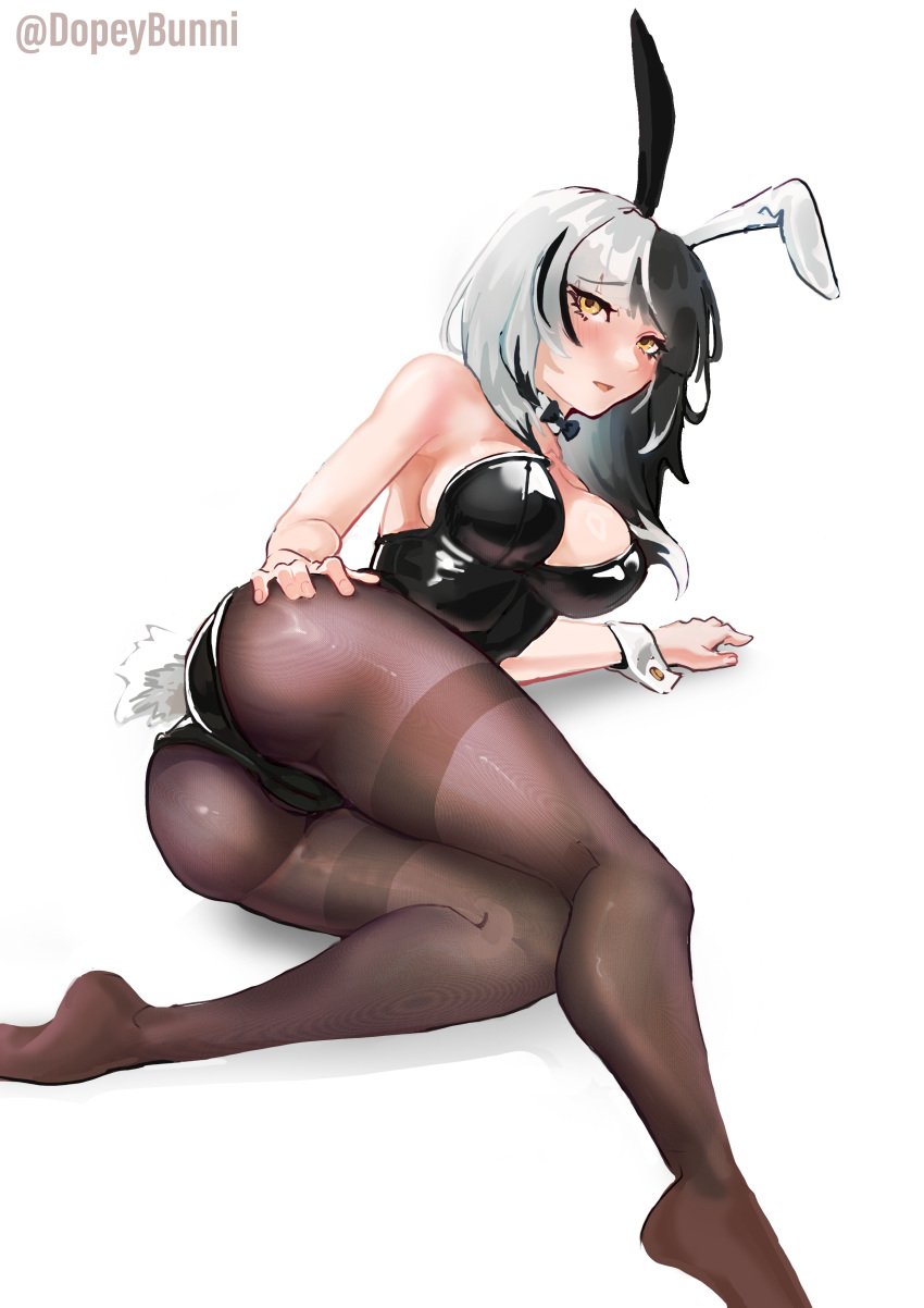 artist_name artist_upload ass bowtie bunny_ears bunny_girl bunny_tail bunnysuit detached_collar dopeybunni feet female hololive hololive_english hololive_english_-advent- legs leotard pantyhose shiori_novella thighs tights virtual_youtuber wrist_cuffs