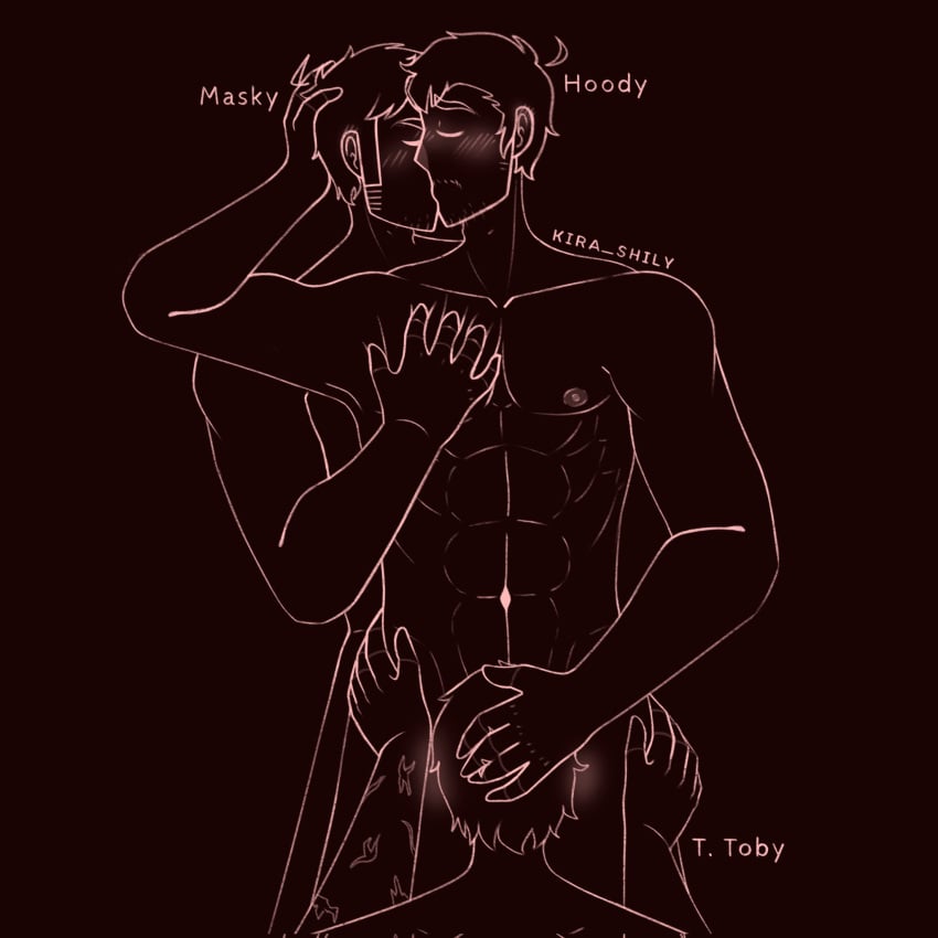 3boys anal_sex creepypasta gay gay_sex homosexual hoodie_(creepypasta) kira_shily kissing kissing male male/male/male marble_hornets masky oral_sex sex tagme ticci_toby trio yaoi