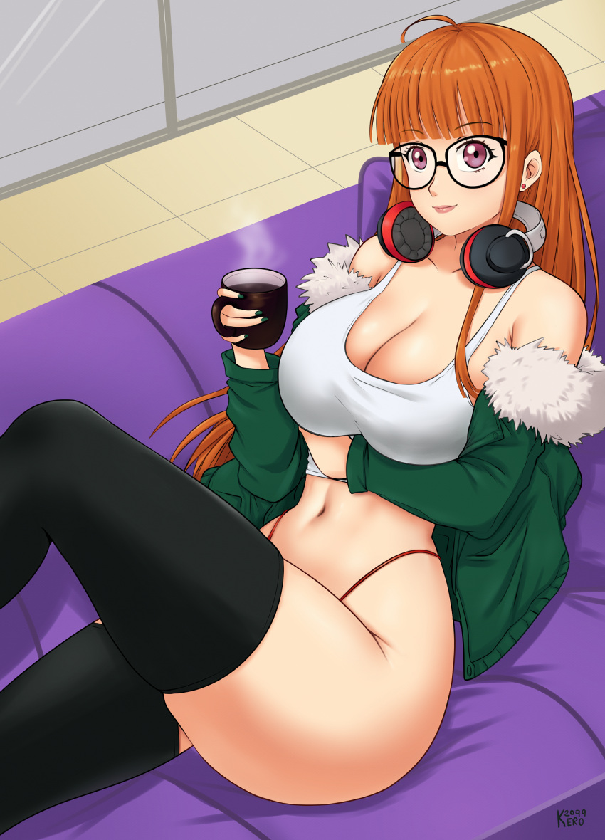 big_breasts deviantart fanbox_reward gummslime gumroad patreon persona persona_5 red_hair sakura_futaba stockings tagme