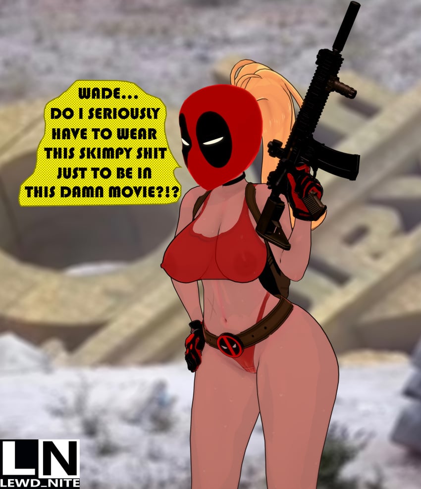 assault_rifle deadpool_&_wolverine_(2024) deadpool_corps gun lady_deadpool ladypool lewd_nite marvel marvel_cinematic_universe marvel_comics tagme wanda_wilson