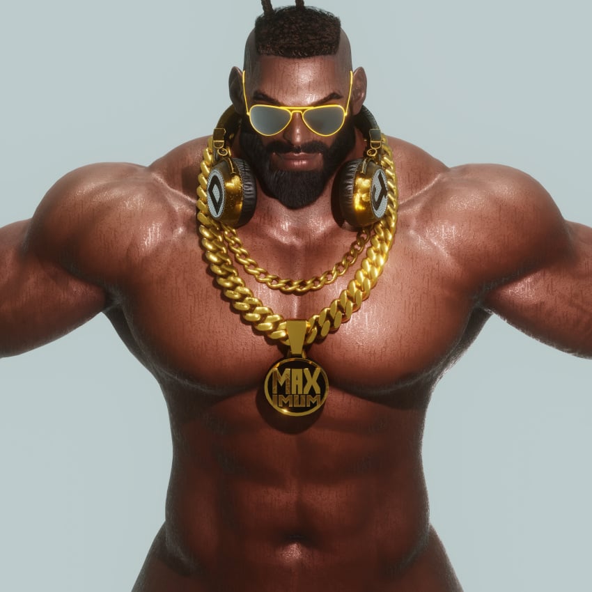 1boy 3d 3d_model abs beard beefy black_hair brown_eyes capcom dark-skinned_male dark_skin dee_jay facial_hair gaymer93 ggaymer93 gold_jewelry himbo human hunk jewelry male male_nipples male_only melanin mohawk_(hairstyle) moustache muscles muscular muscular_male naked necklace no_visible_genitalia nude nude_male pecs solo street_fighter street_fighter_6 stud sunglasses