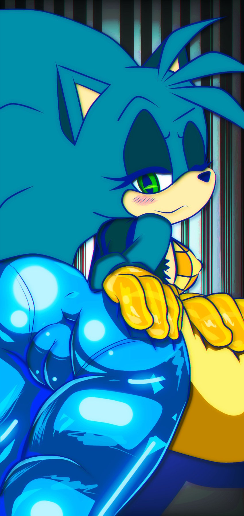 anus_visible_through_clothes cameltoe female furry lucia_the_hedgehog mafygames mobian_(species) sonic_(series) sonic_the_hedgehog_(series) thick_thighs