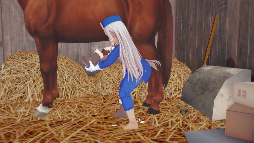 female foot_fetish healer horse horsecock kono_healer_mendokusai shoes_removed zoophilia