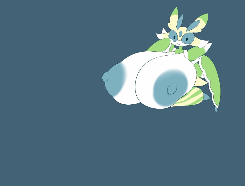 bedroom_eyes breast_expansion breasts female hyper hyper_breasts lurantis metachoke nintendo pokémon_(species) pokemon shiny_pokemon video_games