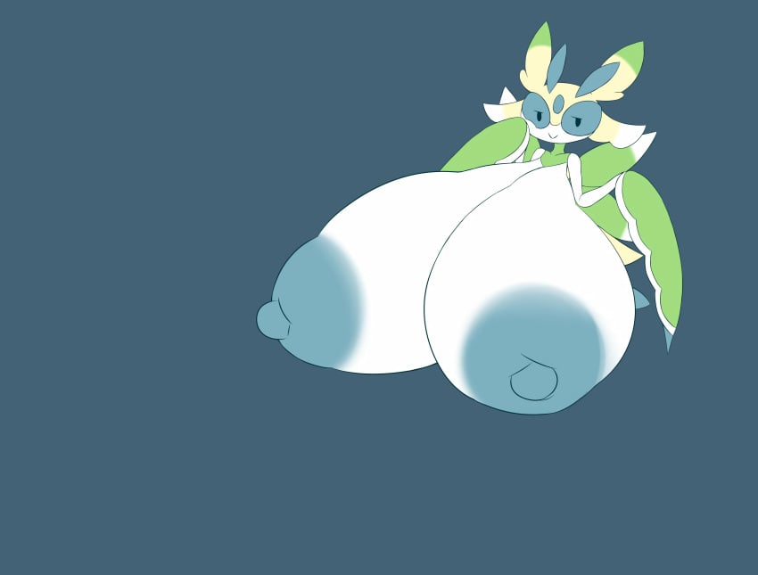 bedroom_eyes breast_expansion breasts female hyper hyper_breasts lurantis metachoke nintendo pokémon_(species) pokemon shiny_pokemon video_games