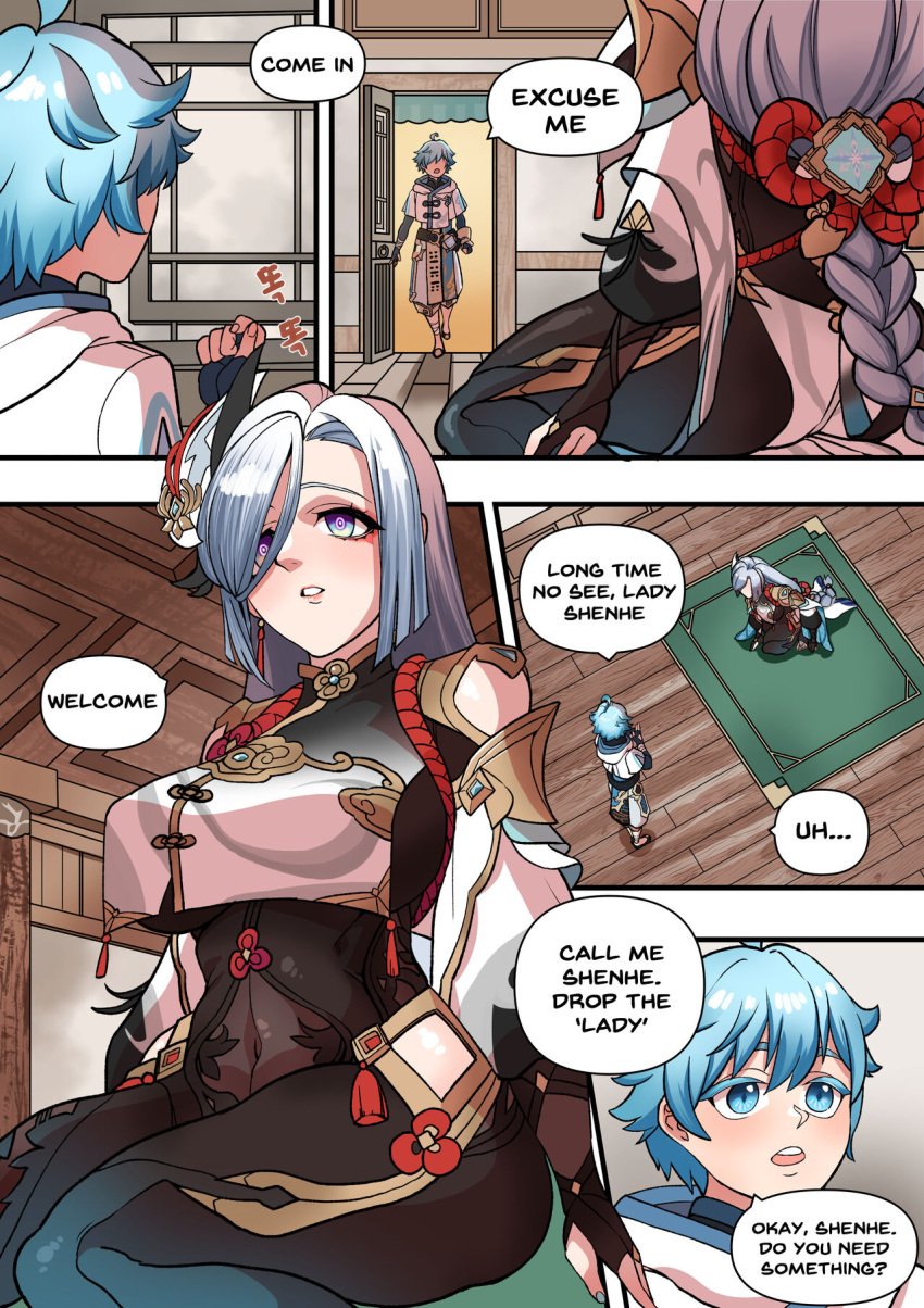 aunt_and_nephew bluecandy chongyun_(genshin_impact) comic genshin_impact incest kuudere manga milf shenhe_(genshin_impact) the_way_she_understands