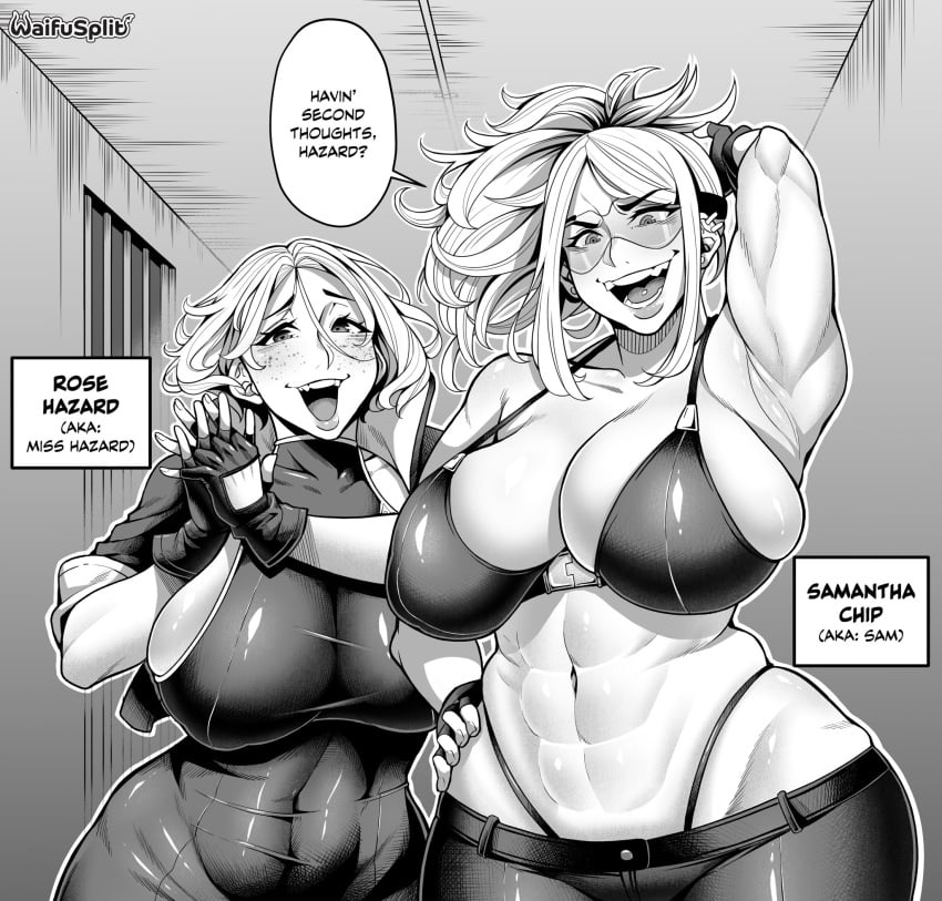 2girls ass big_ass big_breasts big_thighs bottom_heavy breasts bust busty chest curvaceous curvy curvy_figure digital_media_(artwork) female female_focus hips hourglass_figure huge_ass huge_breasts human large_ass large_breasts legs light-skinned_female light_skin lips mature mature_female miss_hazard multiple_girls original original_character original_characters rose_hazard sam_(waifusplit) samantha_chip slim_waist thick thick_hips thick_legs thick_thighs thigh thighs top_heavy top_heavy_breasts voluptuous voluptuous_female waifusplit waist wide_hips wide_thighs