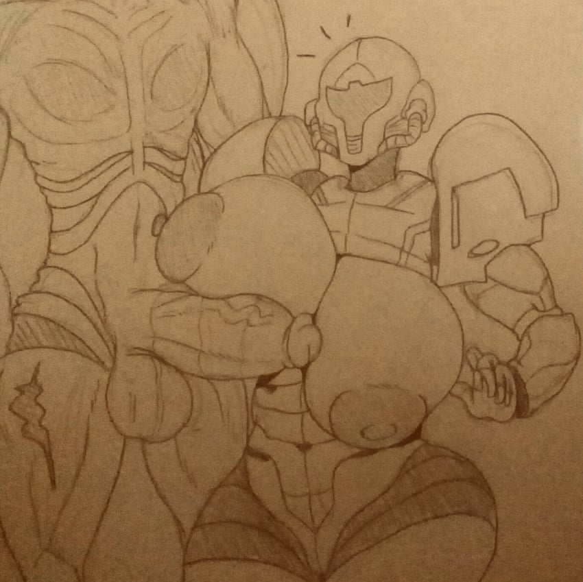 1girls alternate_ass_size alternate_body_type alternate_breast_size armor armored_samus balls big_breasts big_penis breasts breasts_bigger_than_head breasts_exposed breasts_out character_request cowboy_shot curvaceous curvy detnox erection exposed_breasts handdrawn head_out_of_frame helmet helmet_with_visor hetero hourglass_figure metroid notice_lines pencil_(artwork) penis_on_breast penis_to_breast penis_under_breasts power_armor power_suit puffy_areolae samus_aran scan scar_on_thigh simple_background single_inverted_nipple straight testicles thick_penis thigh_scar traditional_media_(artwork) uncensored varia_suit varia_suit_helmet veiny_penis voluptuous wide_hips