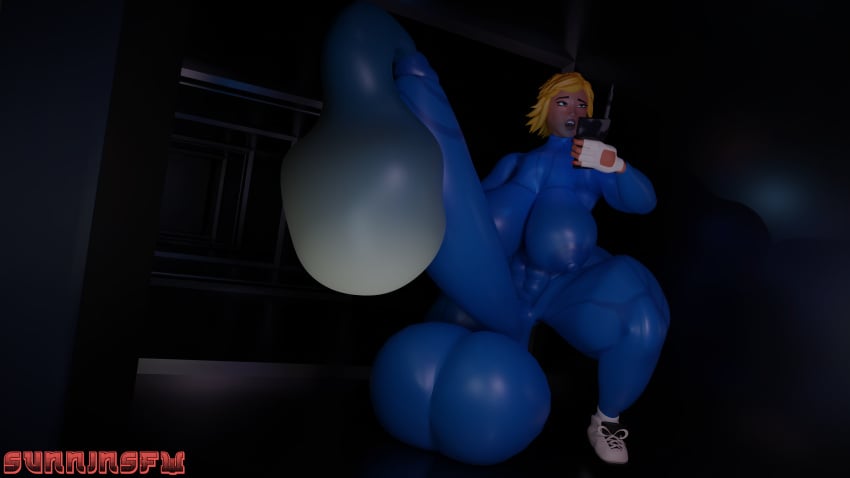 1futa 3d cum cum_in_suit cumming erection futa_only futanari hyper hyper_balls hyper_breasts hyper_genitalia hyper_penis penis radio solo squatting sunninsfw sunny_(sunninsfw) thick thick_penis thick_thighs yellow_hair zero_suit