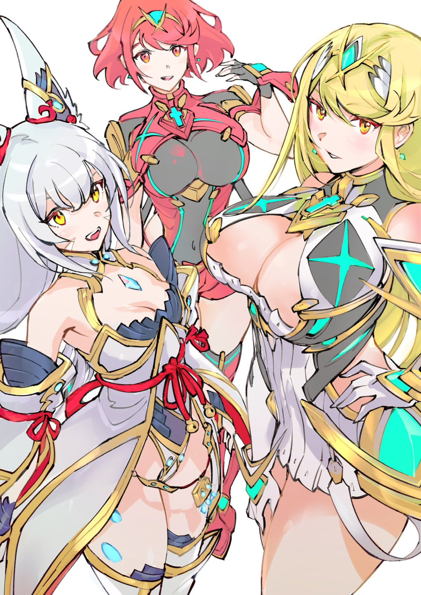 breasts mythra nia_(blade) nia_(xenoblade) nintendo pyra ug333333 xenoblade_chronicles_2