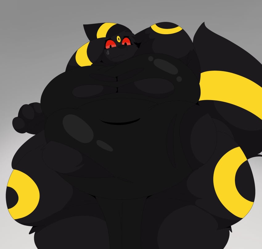 big_breasts breasts castdraws_(artist) chubby huge_breasts pokemon pokemon_(species) thick_thighs umbreon wide_hips