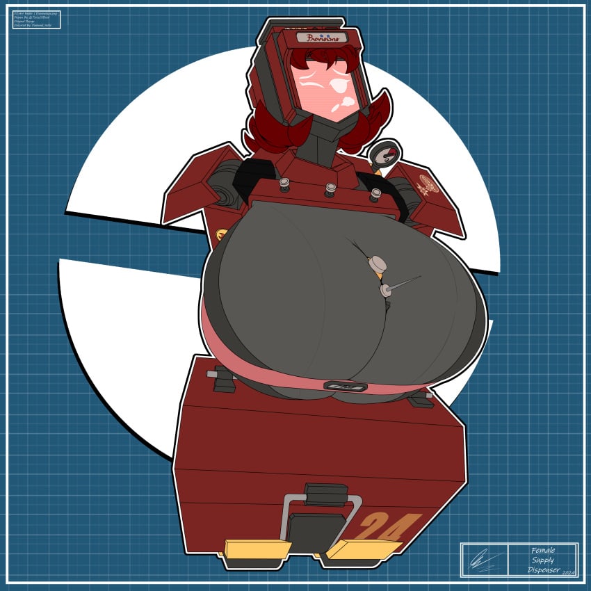 big_breasts blueprint busty busty_female dispenelope_(diamond_nella) dispenser_(team_fortress_2) dispenser_lady robot robot_girl team_fortress_2 teris tight_clothing