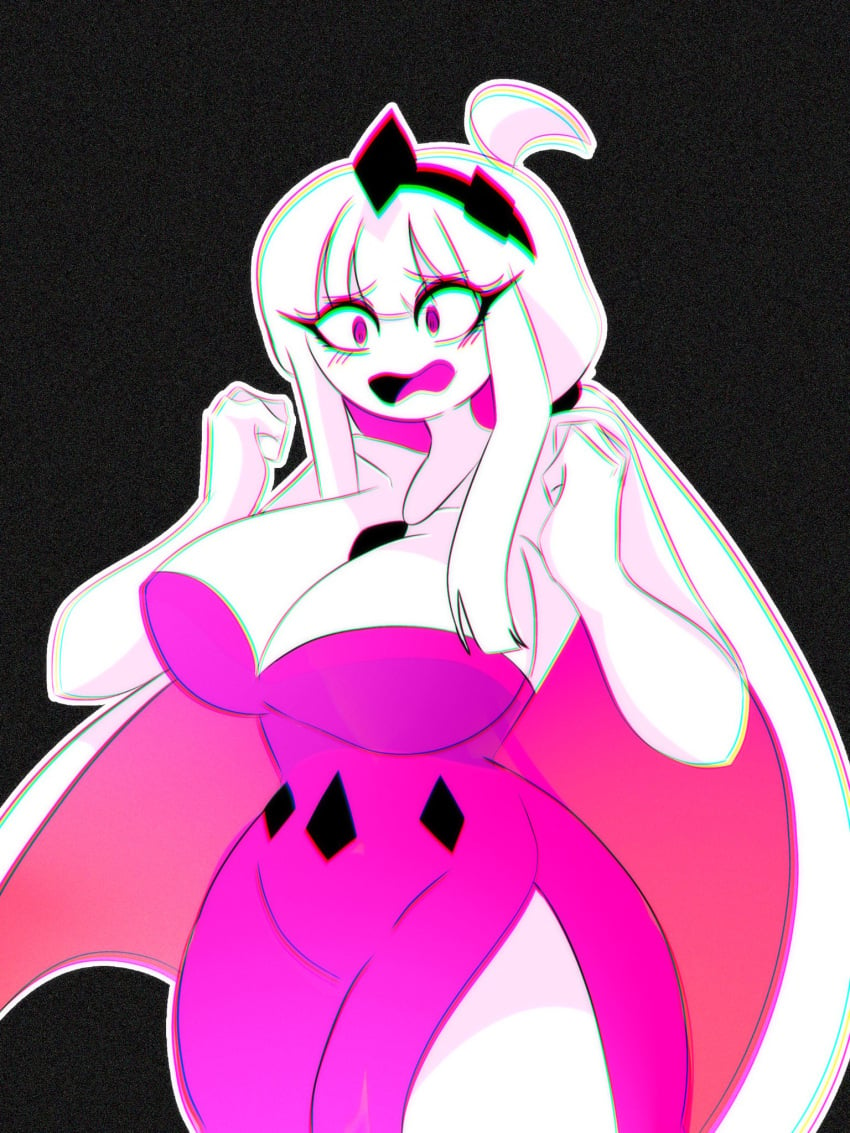 big_breasts blush breasts female female_only fnf_mods friday_night_funkin gasp long_hair nikusa_(sugarratio) orangechan01 pink_dress shy startled surprised thick_thighs thin_waist wide_hips