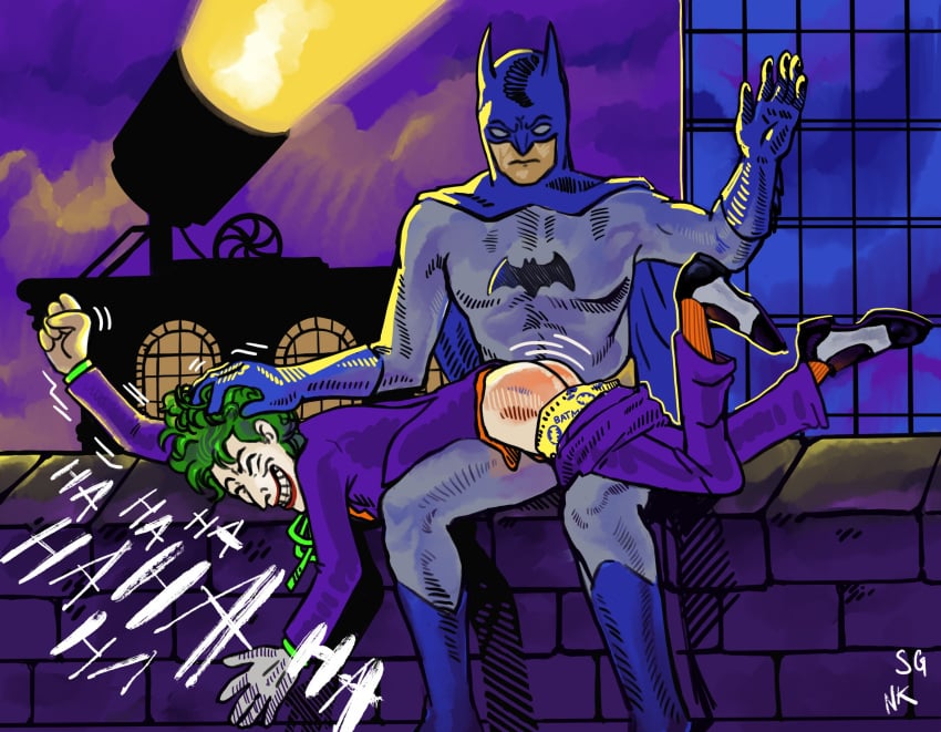 batjokes batman bondage collaboration dc dc_comics domination garrett_strangelove gay joker male male_only spanking submissive submissive_male superhero