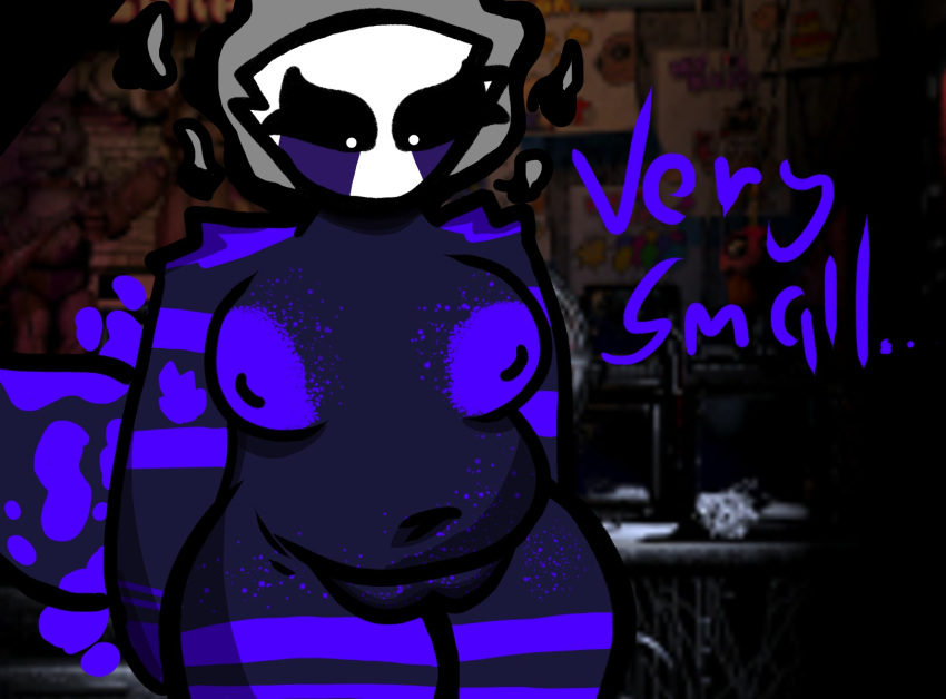 animatronic anthro big_breasts breasts digital_media_(artwork) eyeliner female five_nights_at_freddy's five_nights_at_freddy's_2 freckles fur genitals hi_res machine magic makeup marionette_(fnaf) navel nipples nude puppet_(fnaf) pussy robot rub_pupet_(character) rub_puppet scottgames simple_background solo tail text uulitch