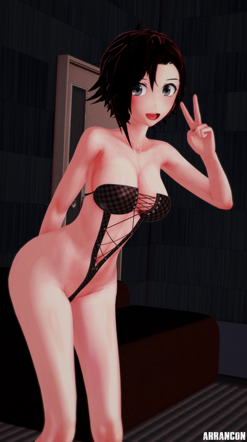 1girls 3d arrancon female koikatsu koikatsu_(medium) red_hair ruby_rose rwby silver_eyes