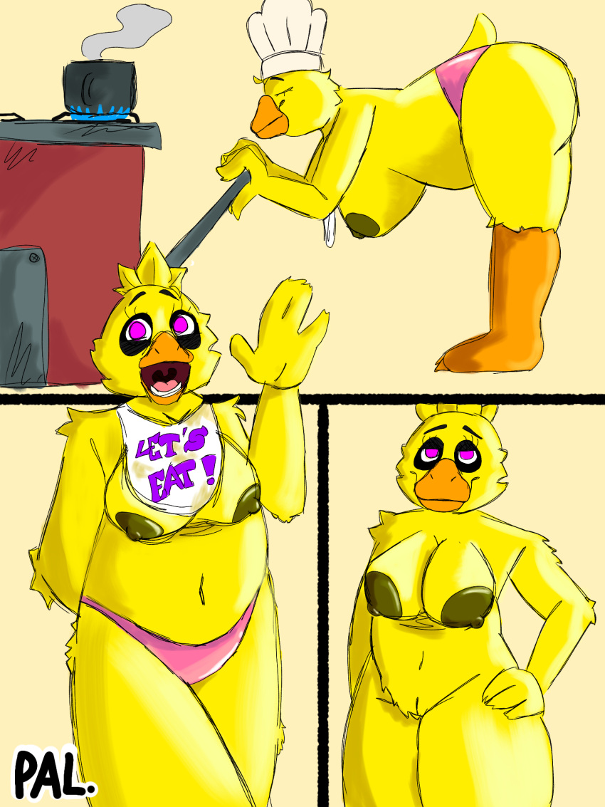 appliance avian bird chica_(fnaf) chicken cooking_pot female five_nights_at_freddy's galliform gallus_(genus) hi_res kitchen_appliance oven palister35 phasianid scottgames solo