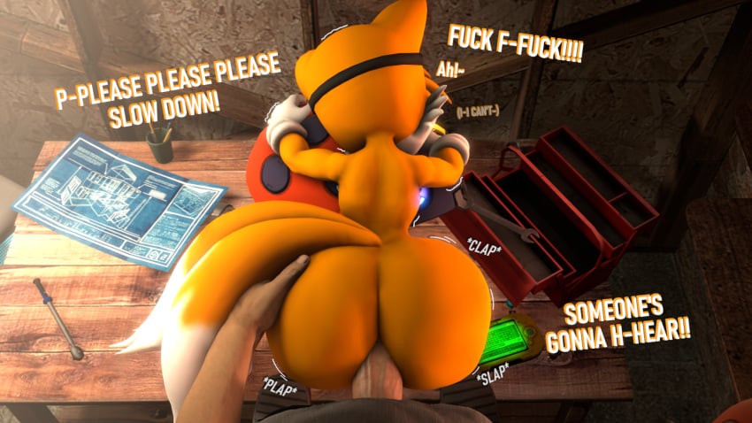 2boys 3d aiden_(uncle_aiden) anal anal_sex anthro begging bent_over bent_over_table big_ass big_butt big_penis black_nose bubble_ass bubble_butt clapping clapping_cheeks dialogue femboy feminine_male fox fur furry garage gay gay_anal gay_sex goggles goggles_on_forehead goggles_on_head grabbing_ass holding_ass holding_object human human_on_anthro large_penis larger_human male male/male miles_prower moan moaning mobian_(species) nude plap plapping pleading pounding pounding_ass sega sex sfm shaking size_difference smaller_anthro sonic_(series) sonic_the_hedgehog_(series) sound_effect source_filmmaker tails tails_the_fox text uncle_aiden yellow_fur